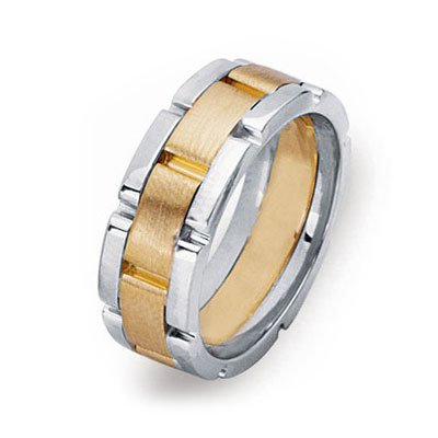 14k Gold Two-Tone Men's Wedding Band, 8.5mm