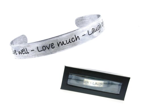Click here to buy Live Well, Love Much, Laugh Often Cuff Bracelet - Gift Boxed.