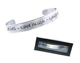 Live Well, Love Much, Laugh Often Cuff Bracelet - Gift Boxed