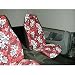 Allison 65-0346RED Red Hawaiian Print Universal Bucket Seat Cover - Pack of 2