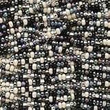 Czech Seed Beads Mix 11/0 Top Hat Mix Black White Silver (1 Hank/4000 Beads)