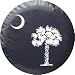 South Carolina State Flag black tire cover, Size D10