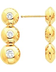 Pair of 14K Yellow Gold Diamond Earrings - 0.48 Ct. -- LIFETIME WARRANTY