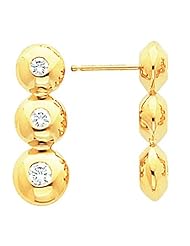 Pair of 18K Yellow Gold Diamond Earrings - 0.50 Ct. -- LIFETIME WARRANTY