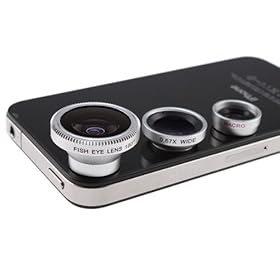 Fish Eye Lens, Wide Angle Lens + Macro Lens 3-in-1 Kit For iPad iPhone 4G (Wide Angle Lens and Macro Lens are connected together)