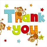 Jungle Thank You Cards - Pack of 8 Monkey & Giraffe