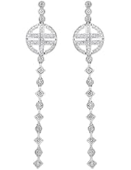 18k TWO TONE GOLD WOMENS EARRING LE-4210 DIAMOND 1.1CT TW