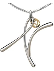 Sterling Silver & 14K Gold Script Initial N Pendant with chain