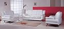 Contemporary Design Beautiful White Leather Sofa Loveseat Chair Set