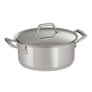 Tramontina Prima 5 Quart 18/10 Stainless Steel Tri-Ply Base Covered Dutch Oven