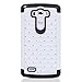 Fosmon HYBO-SD Diamond Star Design Hybrid Case for LG G3 [All Carriers] - Retail Packaging (White/Black)