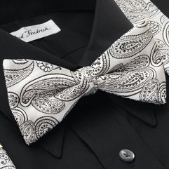 Satin Paisley Pre-Tied Bow Tie
