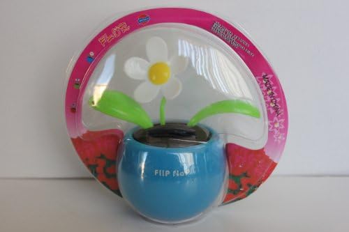 Solar powered Blue Flip Flap pot with sawying flower
