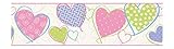 York Wallcoverings JE3565BSMP Friends Forever Love U Lots Heart Wallpaper Memo Sample, 8-Inch x 10-I