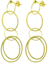 14 Karat Yellow Gold Multi-oval Dangle Earrings