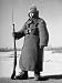 Rumanian Army Guard During Sentry Duty on the Bridge over the Frozen Prut River Photographic Poster Print by Margaret Bourke-White, 12x16