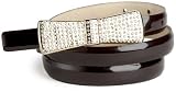 Jessica Simpson Women's Sweet Kisses 5/8 Rhinesone Belt,Brown,Small