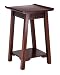 Winsome 94718 Chinois Square High Table with Shelf - Antique Walnut