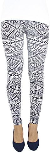Ephes Women Stripe Tribal Navajo Floral Newest Footless Leggings Printed Skinny Pants (geometry black)