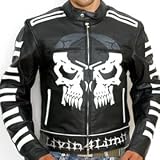 Biker Pirat Motorrad Jacke Motorradjacke Leder chopper Motorradjacke