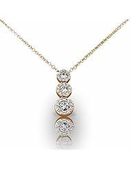 14KT Yellow Gold Dazzling Graduated Halo Style Diamond Pendant. 3/4 CTW