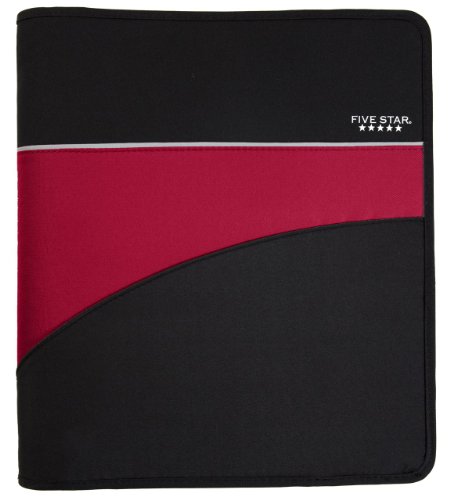 Five Star Zipper Binder, 1.5-Inch, Red and Black (72455)