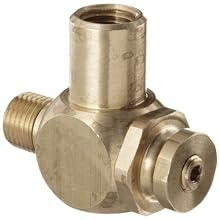Parker 032510250 3251 Series Brass Right Angle Flow Control Valves, 1/4" NPT Male x Female, 125 psi