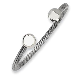 Polished Stainless Steel Cuff Bangle Bracelet by 