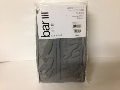 Bar lll Solid Ruffle Standard Pillow Sham Grey