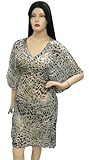 Trilling Animal Printed & Hand Worked Kaftan Cover up Tunic Top Xmas Christmas Gift