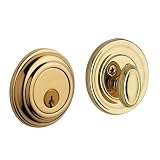 Baldwin 8231.003 Traditional Deadbolt 2-1 8-Inch Door Prep, Lifetime Polished Brass