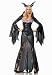 3Pc Demon Witch Include Horns, Shrug With Bell Sleeves, Zipper Front Lace Up Back Dress (Black/Purpl