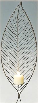 31" Wire Leaf Wall Decor / Candleholder