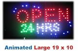 Open 24 Hours Attractive Bright Led Signs Neon Business Motion Light Sign. On/off with Chain 19*10*1 Blt124