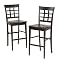Set of 2 Napa Checker-Back Bar Stools - Black