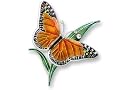 Monarch Butterfly Sterling Silver and Enamel Pin by Zarah