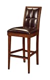 Modus Furniture Hudson Biscuit Back Leather Bar Stools, Mocha (set of two)