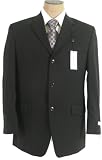 Calvin Klein Mens Single Breasted 3 Button Black Wool Suit - Size 40S