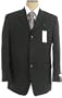 Calvin Klein Mens Single Breasted 3 Button Black Wool Suit - Size 43R
