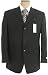 Apparel : Calvin Klein Mens Single Breasted 3 Button Black Wool Suit - Size 38S