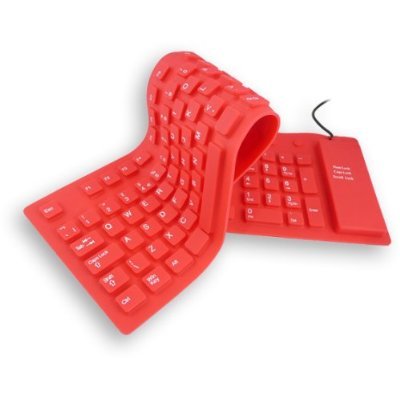 AirTouch flexible waterproof full size USB PC keyboard – Red