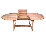 Teak Furniture Gallery TGT218 Oval Extension Table 47 Inch  x 71-94 Inch