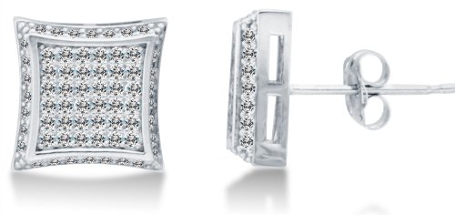 Solid 14k White OR Yellow Gold 10mm Domed Square Micro Pave Set Highest Quality CZ Cubic Zirconia Studs Earrings with Push Back Closure Solid 14k White OR Yellow Gold 10mm Domed Square Micro Pave Set Highest Quality CZ Cubic Zirconia Studs Earrings with Push Back Closure