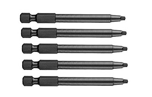 SQ2 Square Power Bit Impact Rated 3-inch length 5 Pack