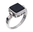 SilverBin Sterling Silver Turnable Square Onyx and Filigree Ring