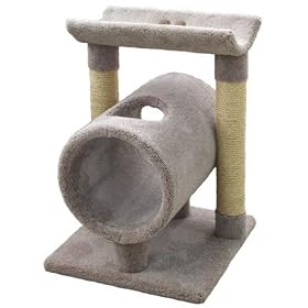 32 Inch Cradle & Tube Cat Tree : Color BLUE - LIGHT : Pawprints PAWPRINT ON CRADLE