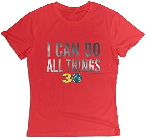 Women's Curry I Can Do All Things Warriors Basketball #30 T Shirt M Red