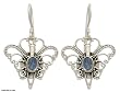 Moonstone earrings, 'Butterfly Love' 0.8" W 1.4" L