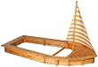 Sandkasten Bootsandkasten mit Spielzeugkiste L�nge 180 cm x Breite 95 cm x Masth�he 100 cm