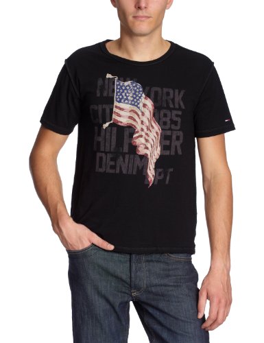 Hilfiger Denim SlimFit Herren  1957802536/Frank cn tee s/s, Gr. 46 (S, Schwarz (TOMMY BLAC Preisvergleich
